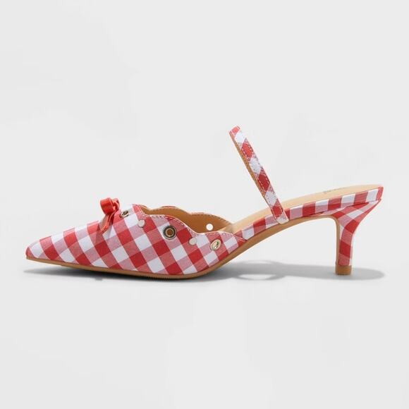 Wild Fable Women's Lysandra Gingham Eyelet Kitten Heels w/ Memory Foam - Picture 2 of 6